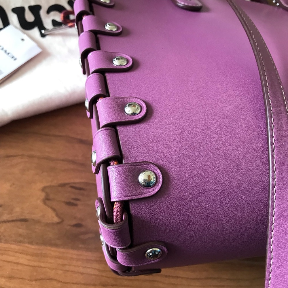 Coach Coachtopia Re-Laceable Reversible Crossbody Tote Purse, Lilac Berry - Picture 13 of 16